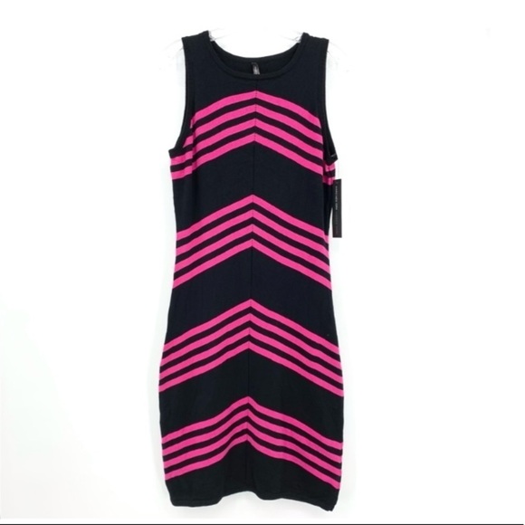 Andrew Marc Sleeveless Pink Striped Cotton Sweater Knit Dress NWT - Picture 1 of 9